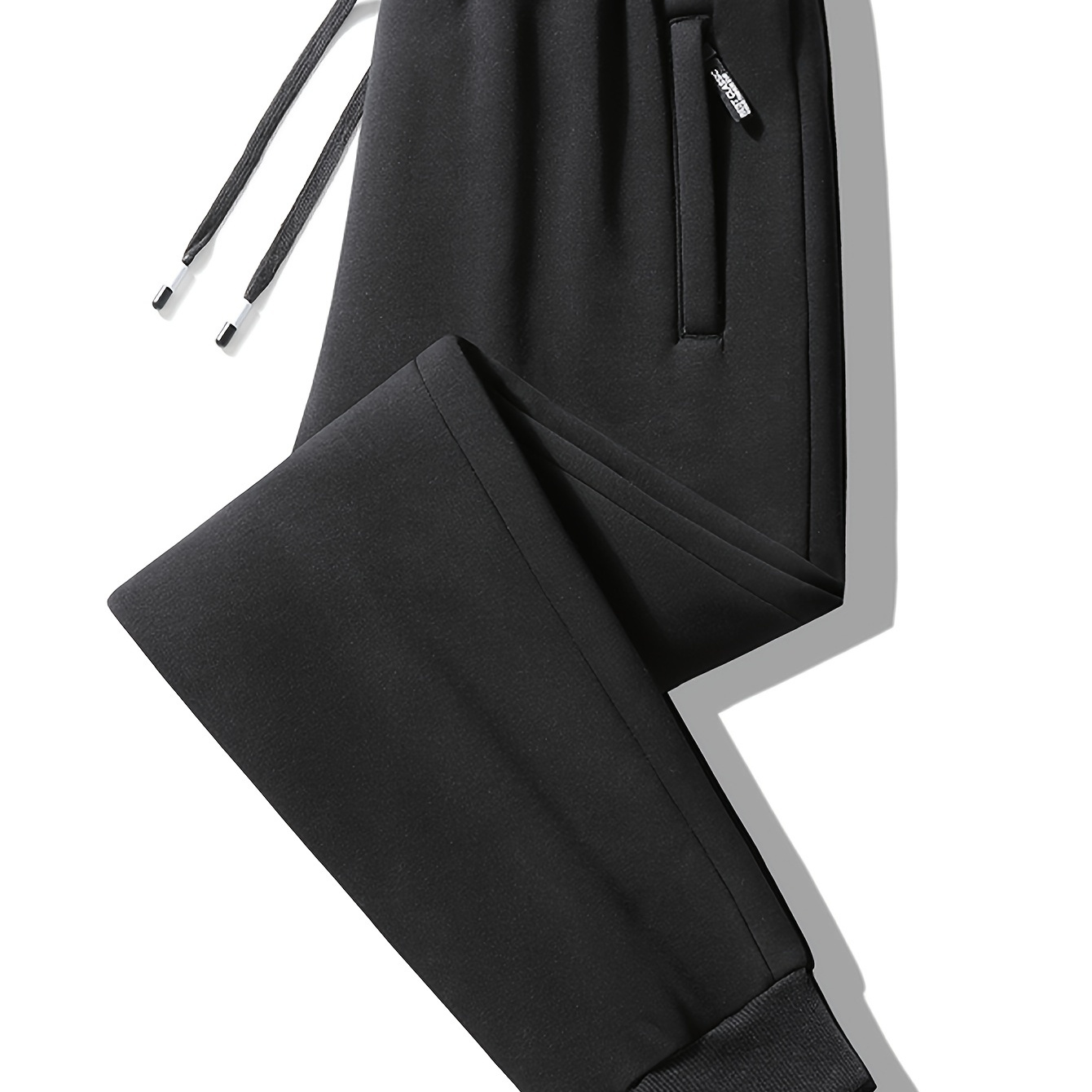 

Men's Casual Jogger Pants With Zipper Pockets - Soft, Comfortable Polyester , Ideal For Fall Sports & , Black & Gray Options