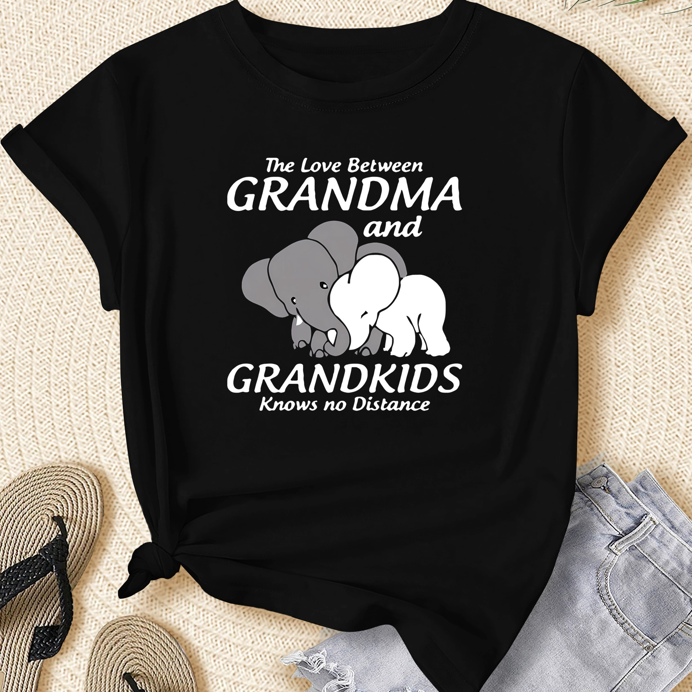

Large Size Women's Clothing Cute Grandkids Letter Print Fashion Casual Large Size Women's Top Short Sleeve T-shirt