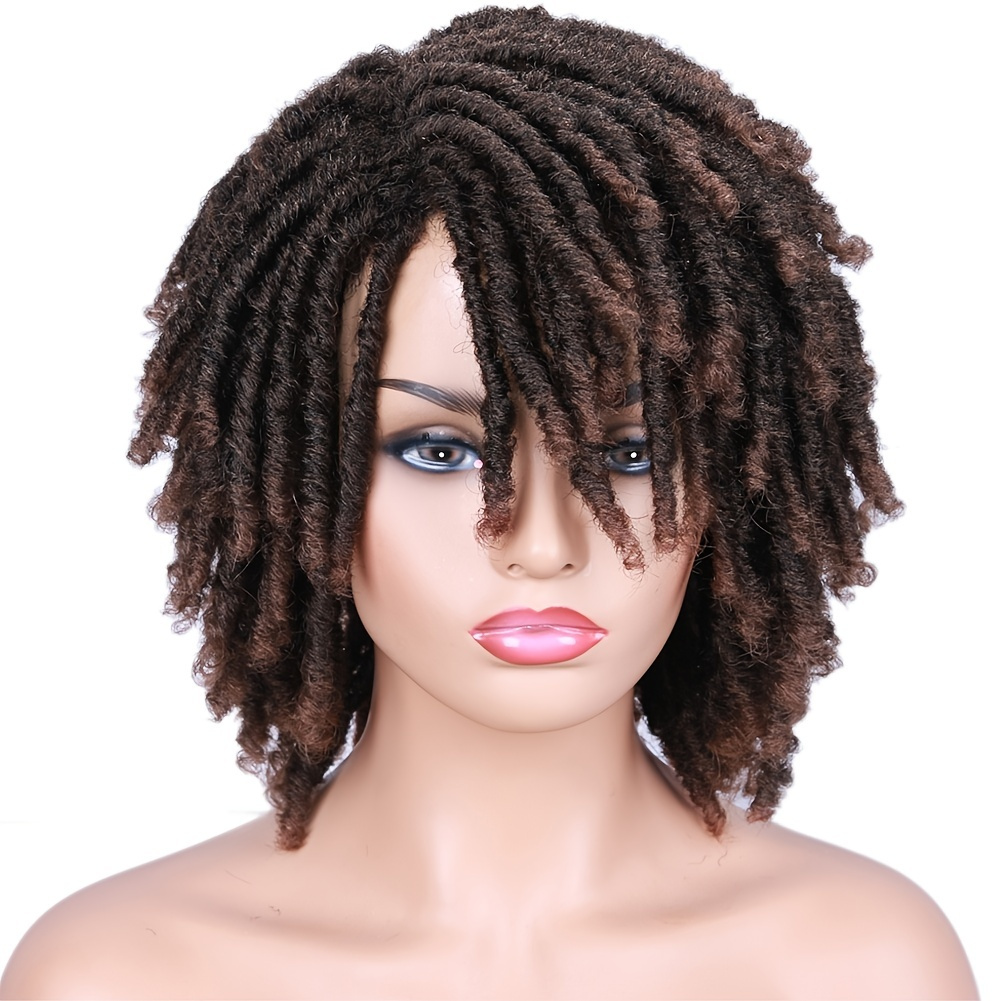 Short Dreadlock Curly Synthetic Wig - Beauty & Personal Care - Temu