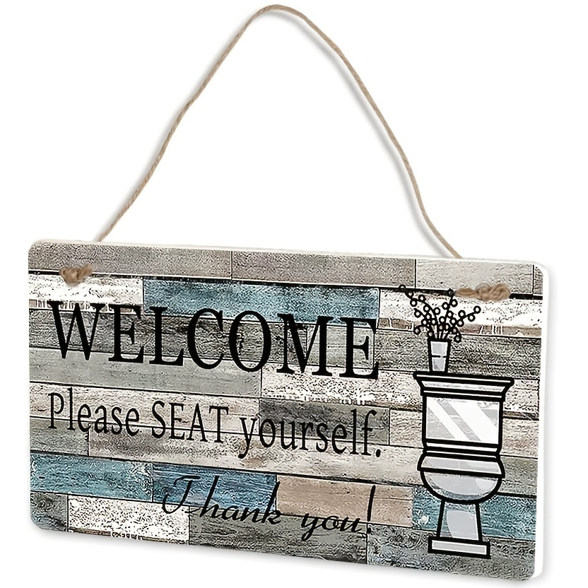 1pc Printed Wood Plaque Sign Wall Hanging Welcome Sign Please Seat ...