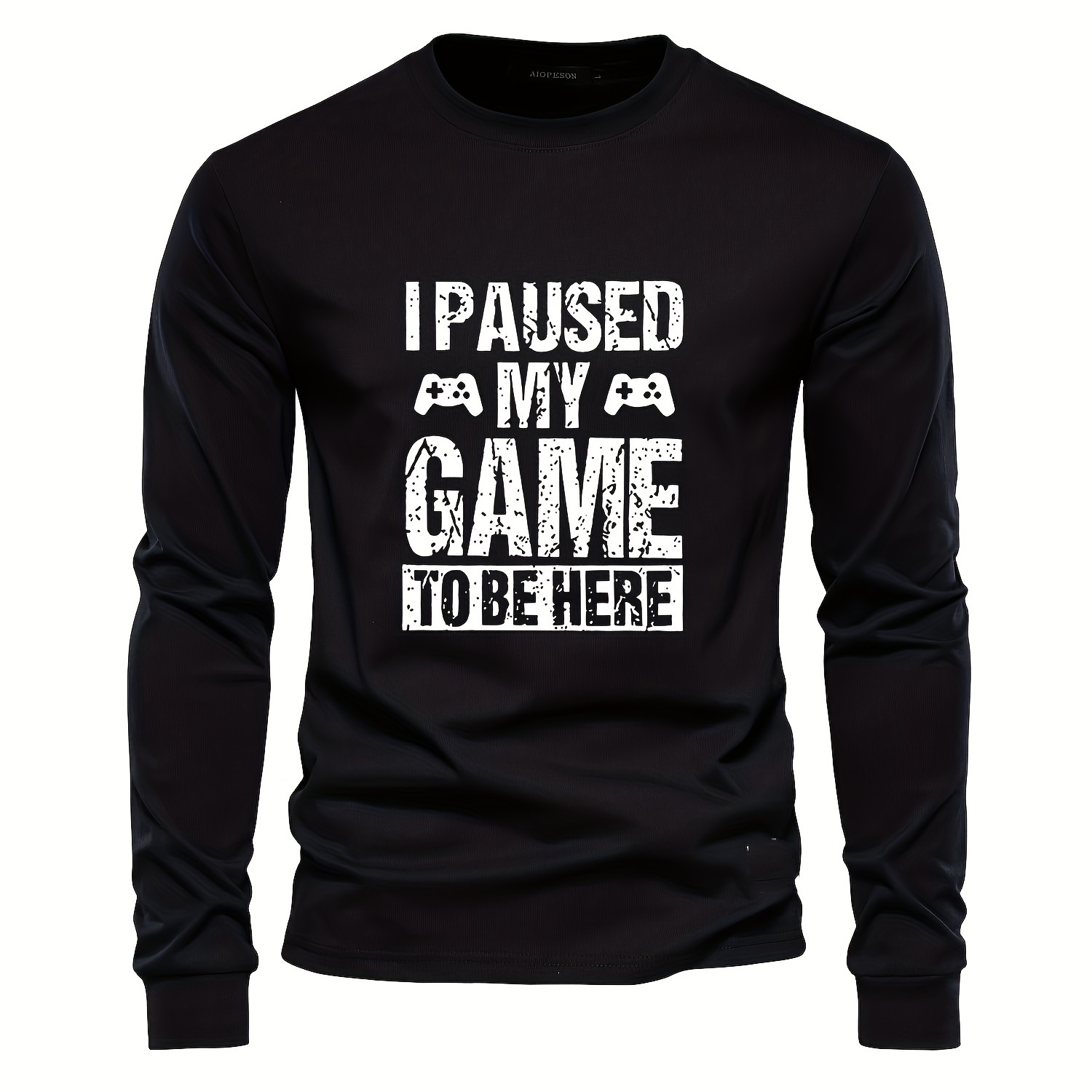 

Paused My Game To Be Here Print Boys Casual Long Sleeve T-shirt, Versatile Comfortable Tee Top, Trendy Perfect Spring/autumn/summer Clothing