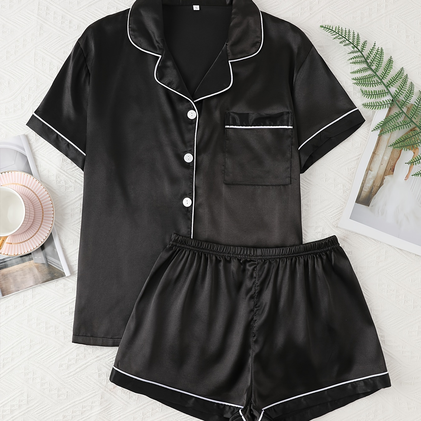 

Regular Solid Color Double Shorts Set