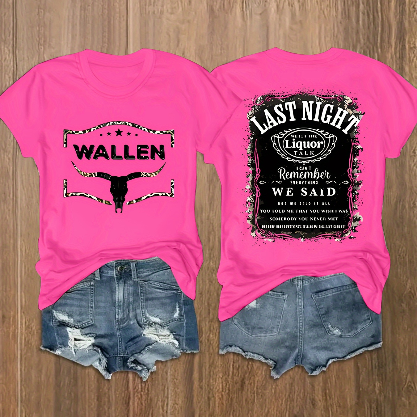 

Plus Size Cow Skull & Letter Print T-shirt, Casual Short Sleeve Top For Spring & Summer, Women's Plus Size Clothing