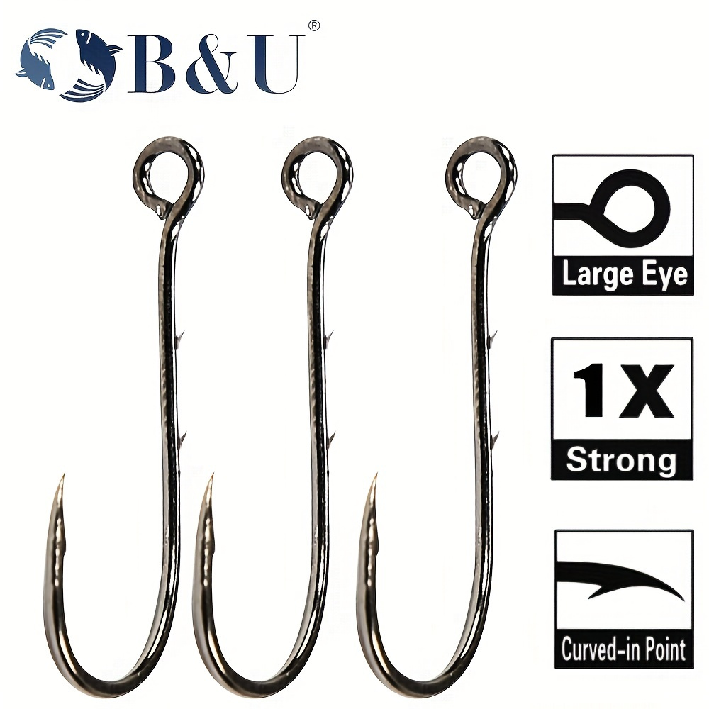 B u Big Eyes Ring Barb Fishing Hook High Carbon Steel Single - Temu  Australia