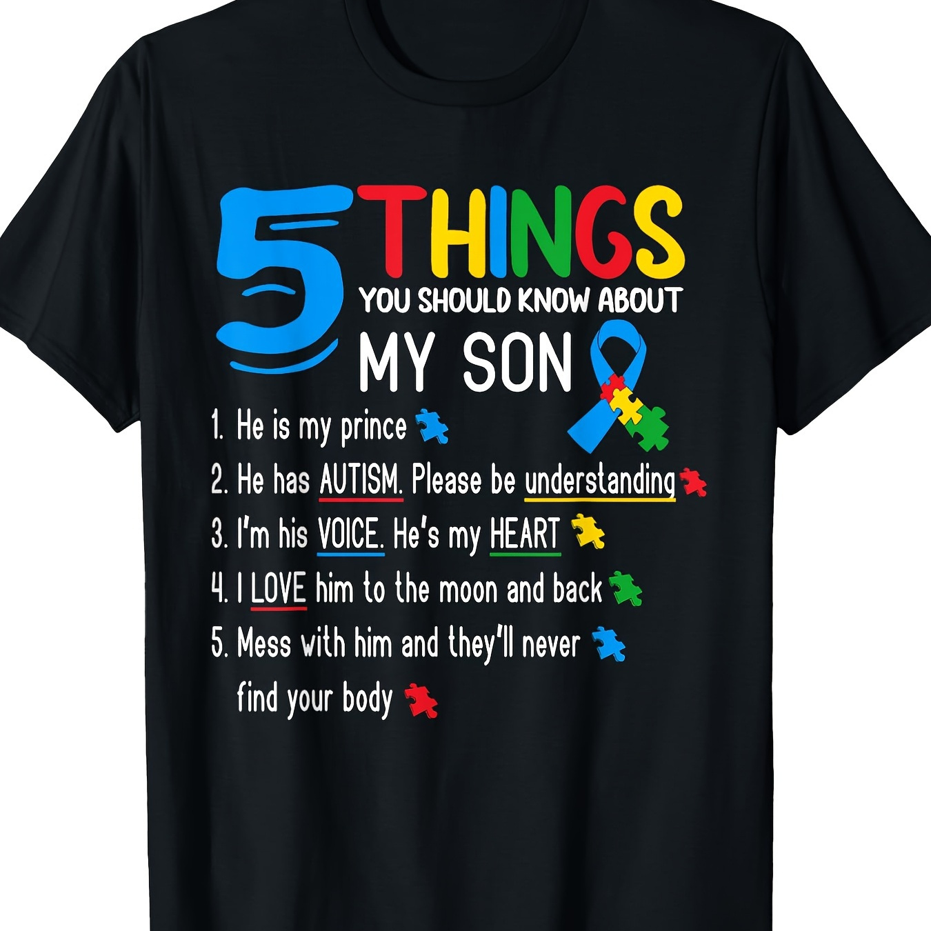 

Son Autism For Mom Dad T-shirt100% -220gt-