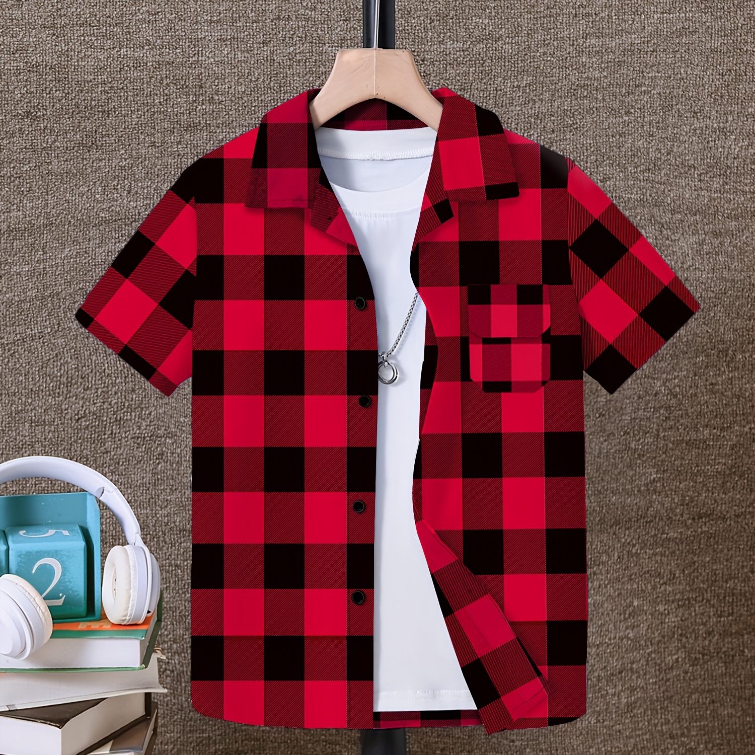Youngsters' Classic Plaid Short-Sleeve Shirt