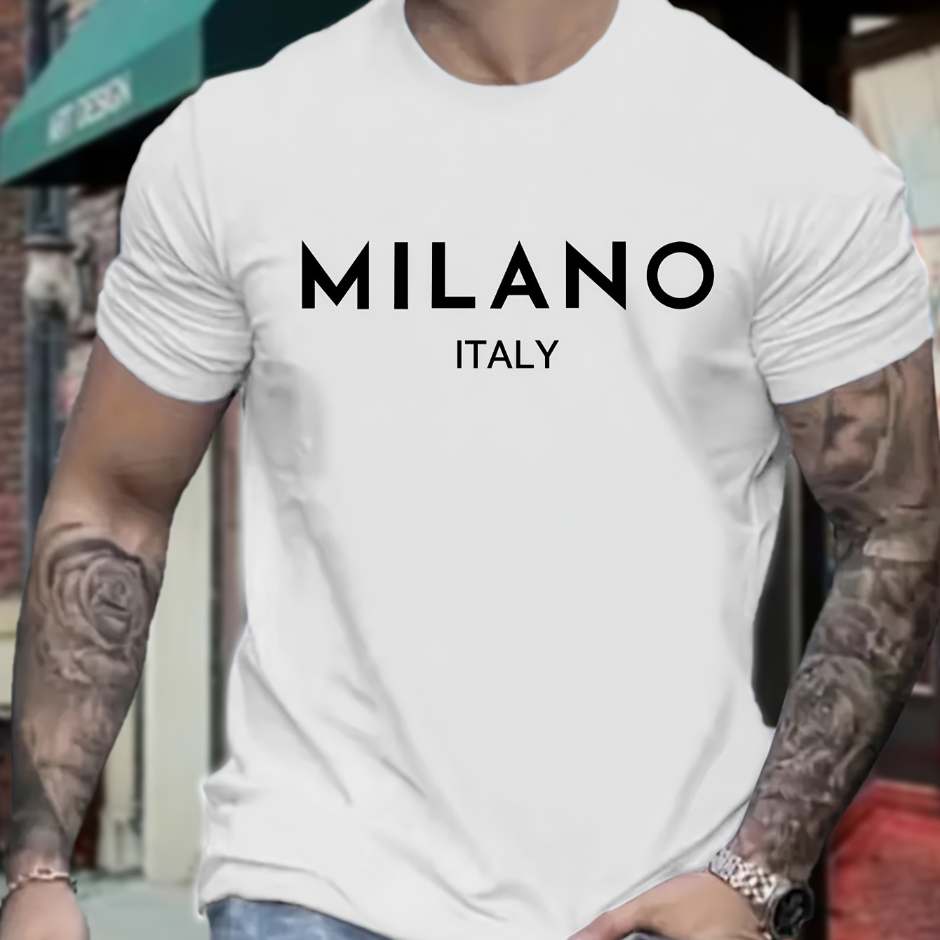 

Men's Fashion Casual T-shirt With Print - Stylish Crew Neck Short Sleeve Tee, Plus Size Loose Fit Streetwear