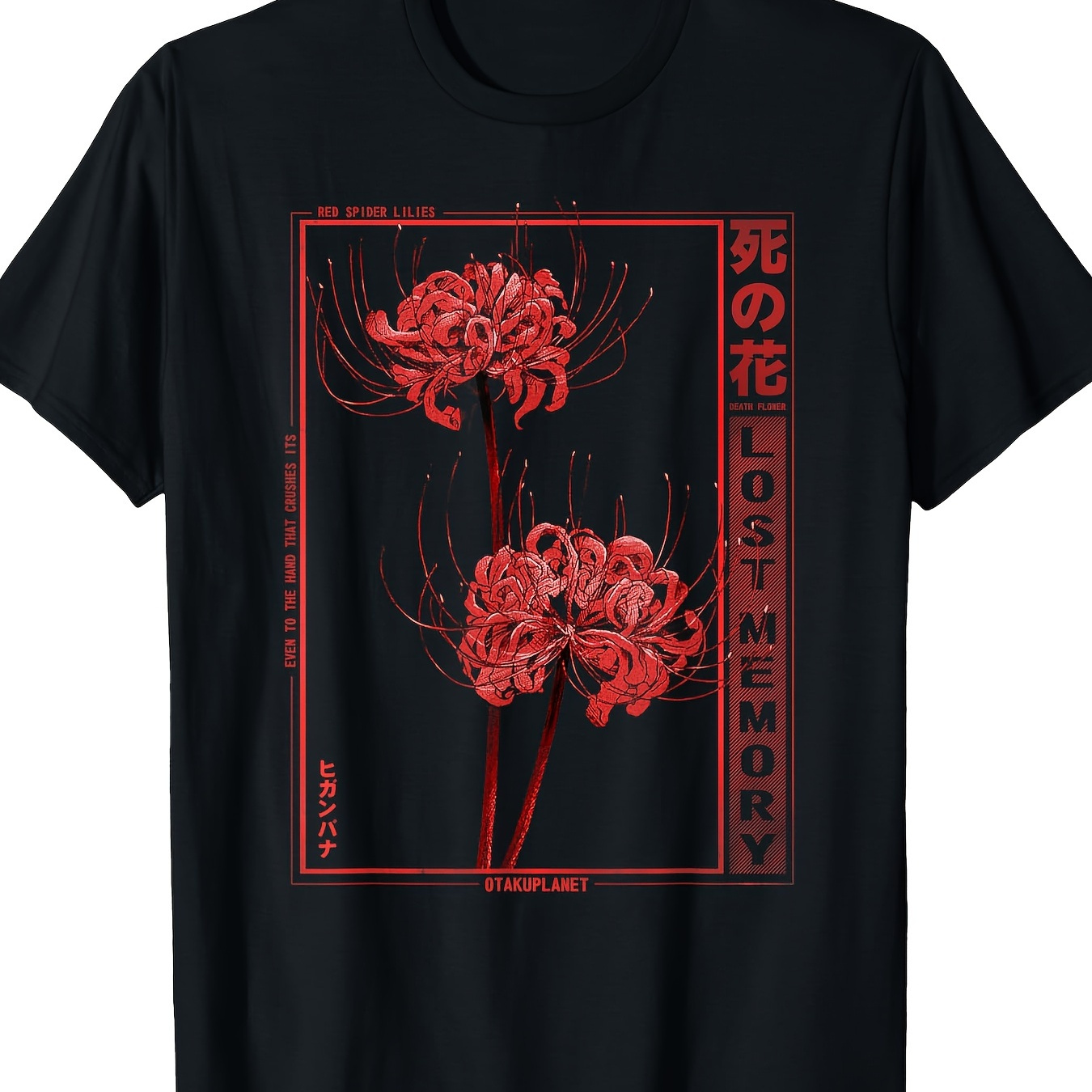 

Japanese Spider Lily Soft Grunge Anime Aesthetic Flower 220g 100% Cotton T-shirt