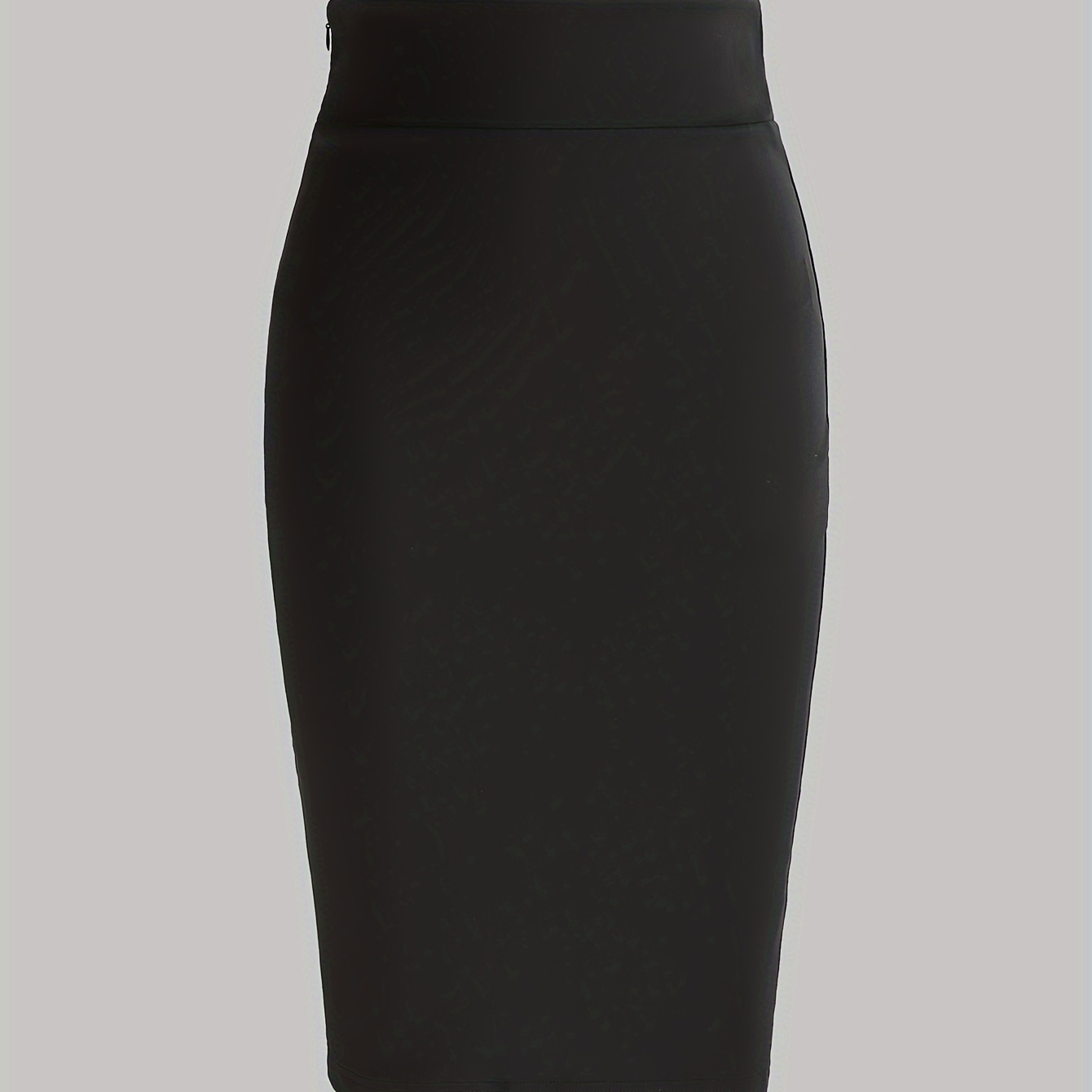 

High Waist Bodycon Skirt, Elegant Solid Knee Length Sheath Skirt For Spring & Summer, Women's Clothing