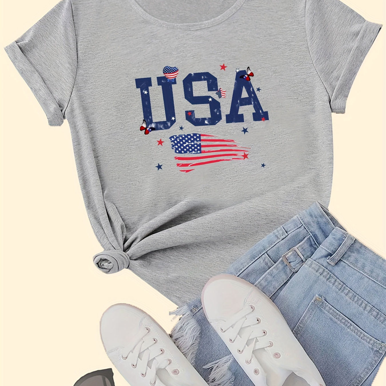 

Usa T-, Top For & Summer, Women's Clothing