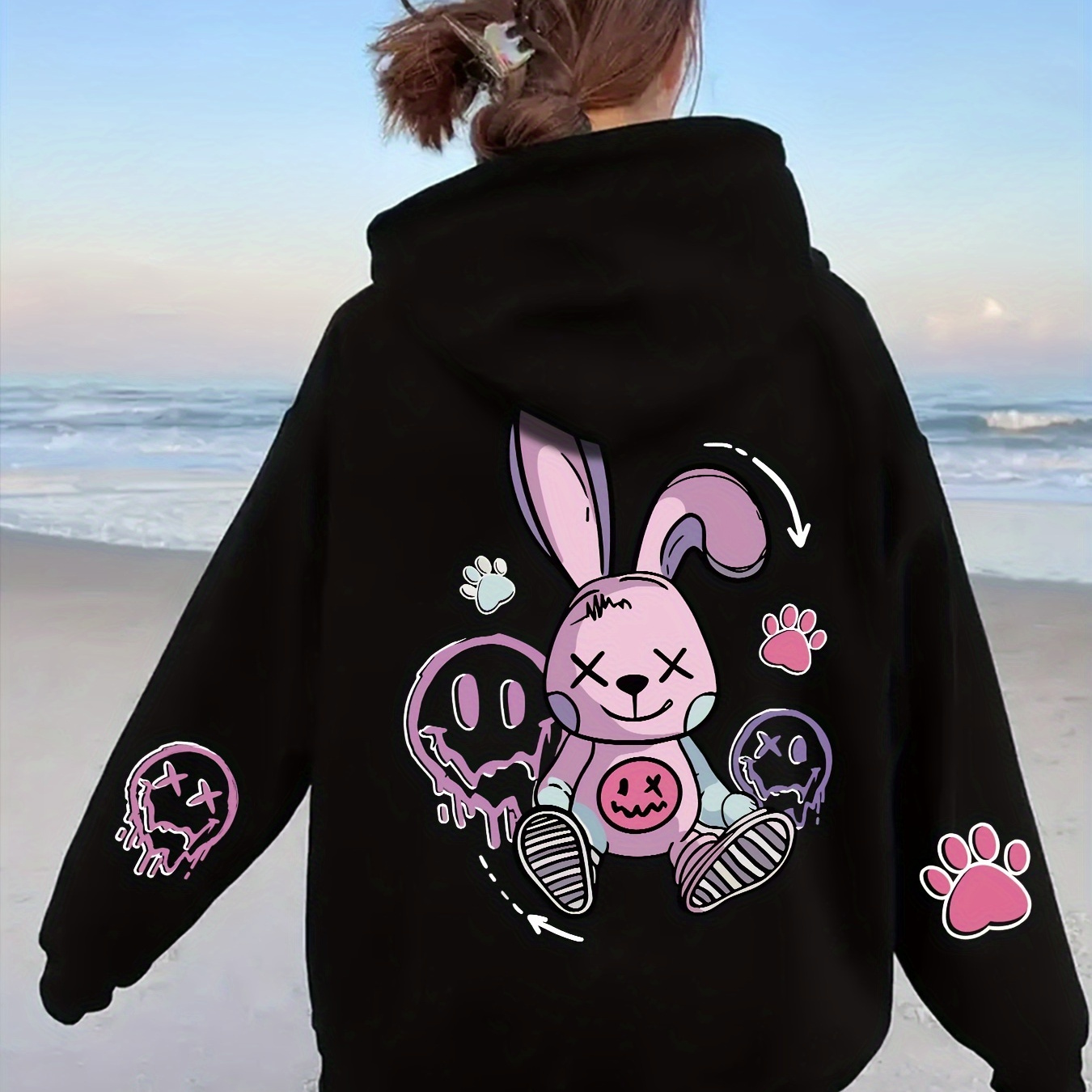 

's Rabbit & Paw - Pullover Sweatshirt For Fall/, Washable