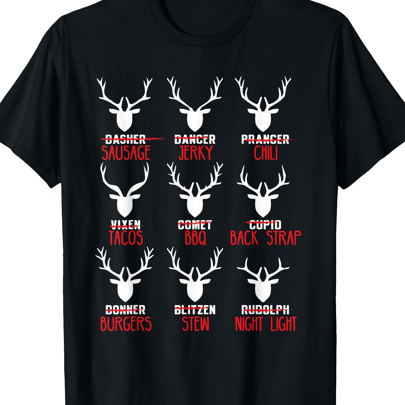 

Funny Christmas Deer Hunters All Of Santa's Reindeer Design T-shirt - 220g