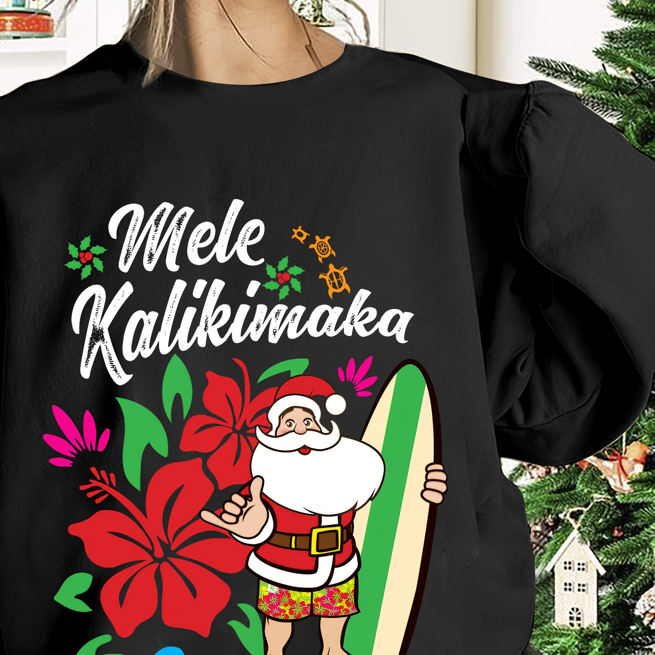 

Christmas Hawaiian Sweatshirt For Women - Polyester Round , Christmas , Unisex Adult