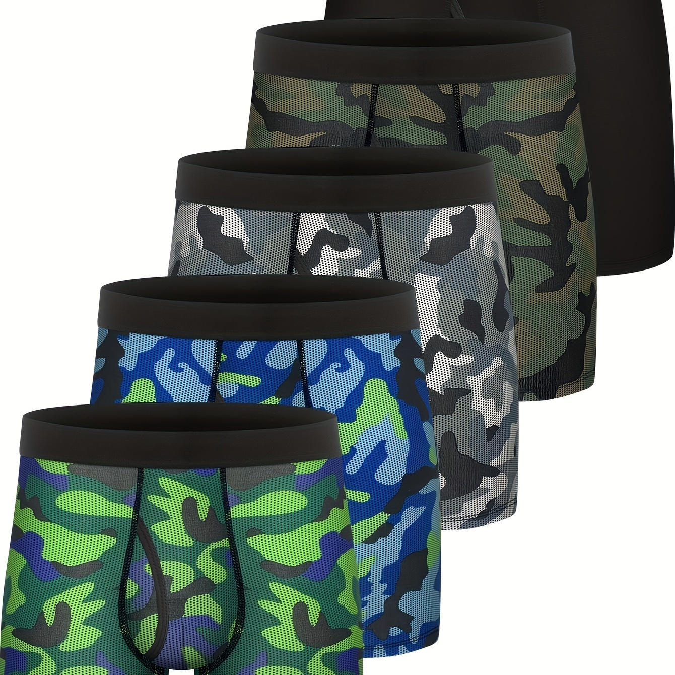 

Conkend Mens Boxer Briefs Cotton Underwear Pack Regular Stretch Boxer Briefs Camo 5 Pcs