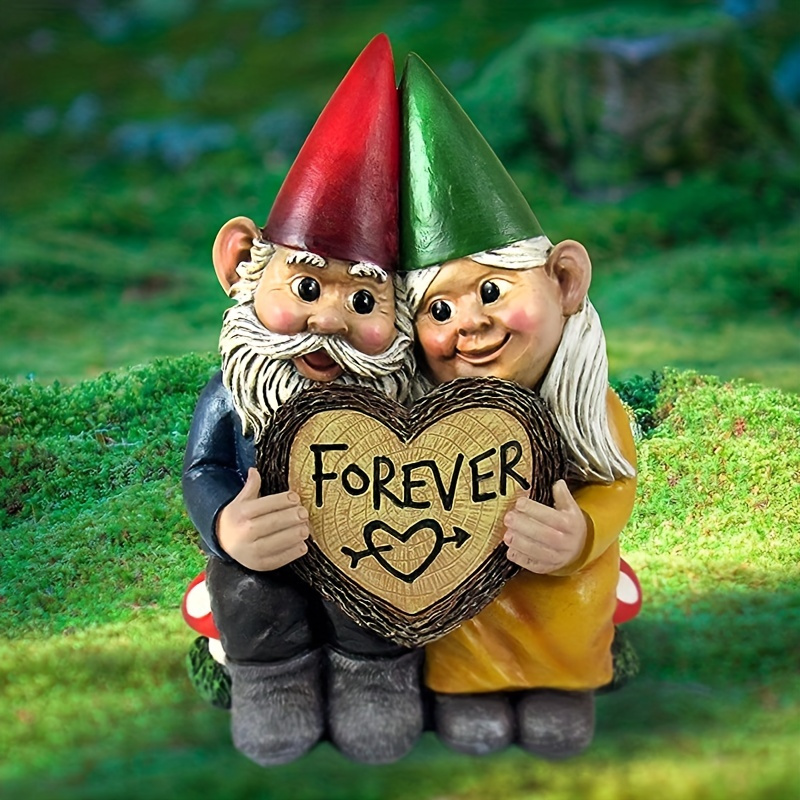 

1pc Couple de Gnomes Statue en résine, cadeau de la Saint-Valentin pour les amoureux de Gnomes, statue pour la décoration de jardin extérieur intérieur cour pelouse porche balcon patio