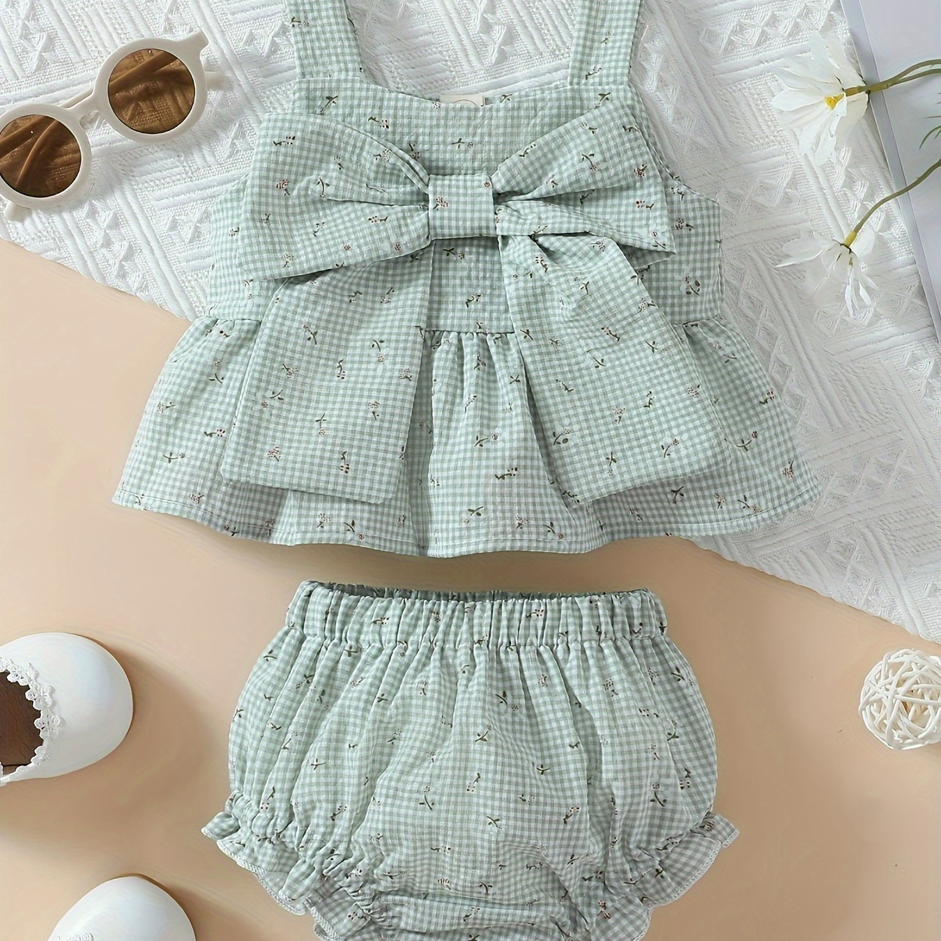 

Baby Girl Summer Clothes Set Flower Outfit Short Sleeveless Tank Tops + Shorts Outfits Baby Casual Outfits