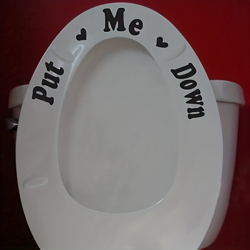 

1pc Creative Slogan Toilet Lid Decal - Self-adhesive Bathroom Decor Sticker For A Fun And Personalized Touch