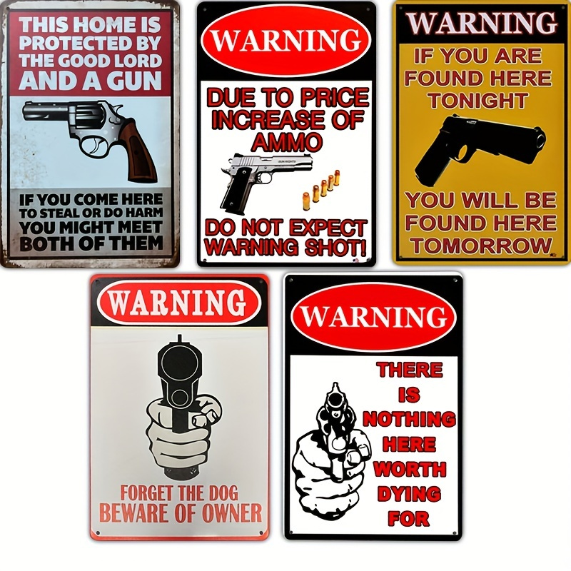 gun warning signs