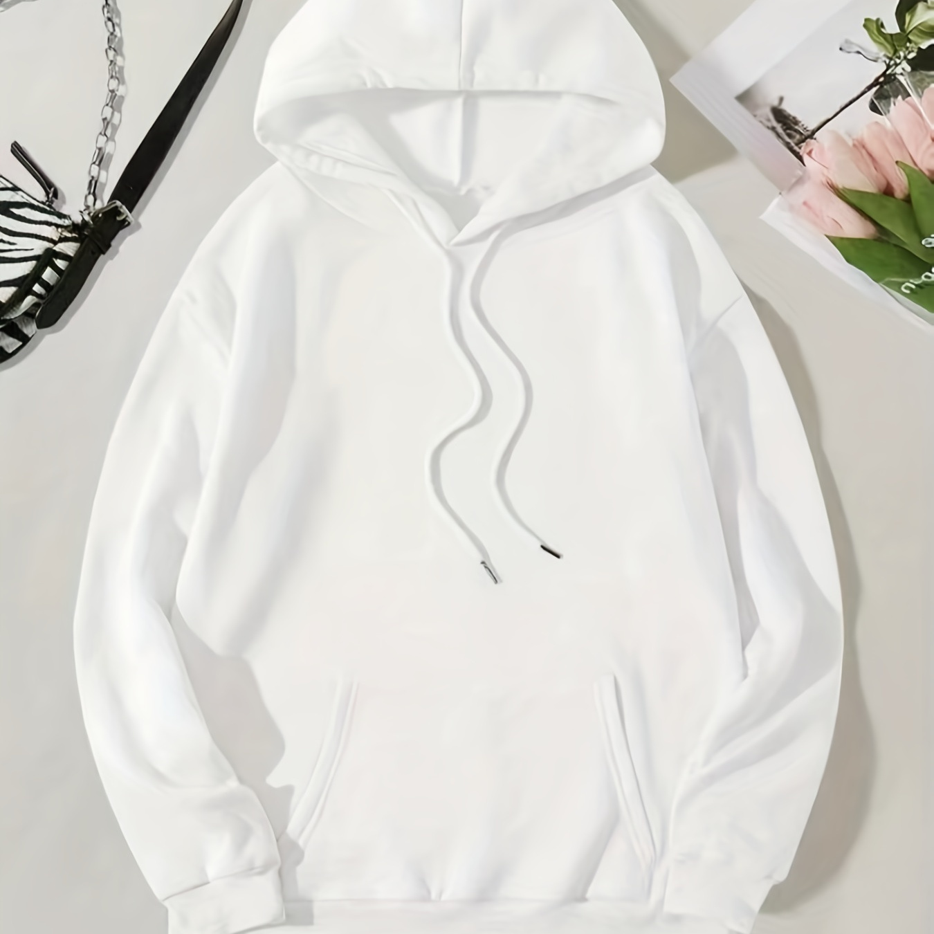 

Women's Casual Pullover Long Sleeve Drawstring Sweatshirt With Pockets, Causal Sports Hoodie, Women's Sporty Sweatshirts