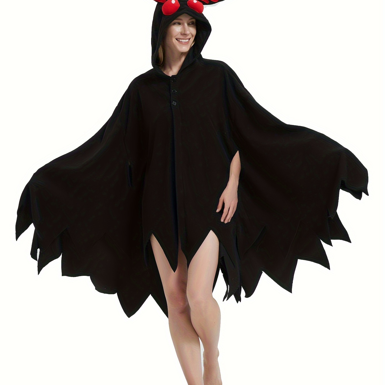 

Cozy Fleece Hooded Cape Costume For Adults - Halloween & Christmas Parties, Machine Washable