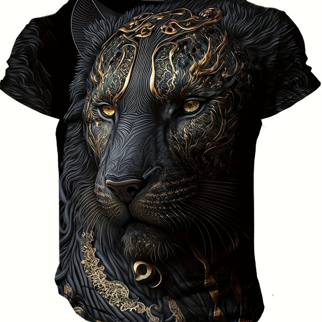 

3d Beautiful Panther Print, Men's Graphic Design Crew Neck Active T-shirt, Casual Comfy Tees Tshirts For Summer, Men's Clothing Tops For Daily Gym Workout Running