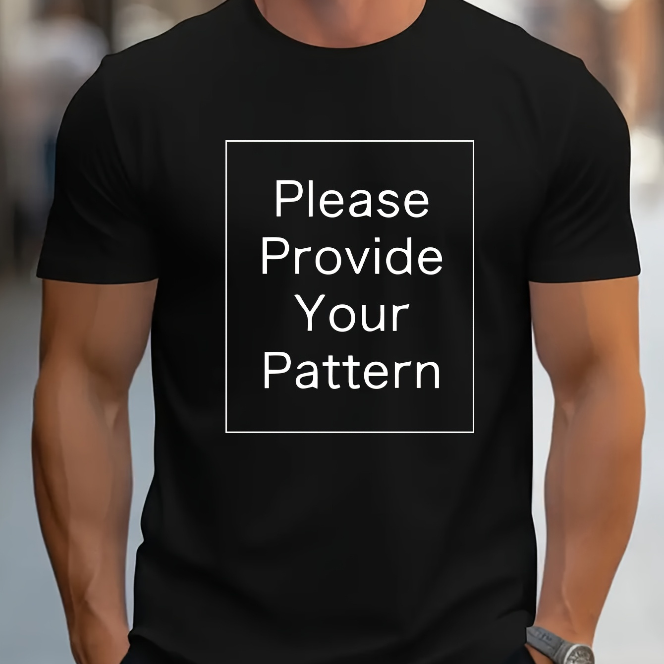 

Custom Men' Personalized Text Pattern T-shirt - , Casual Round Neck Tee, Machine Washable Polyester, 100%, Custom T Shirt