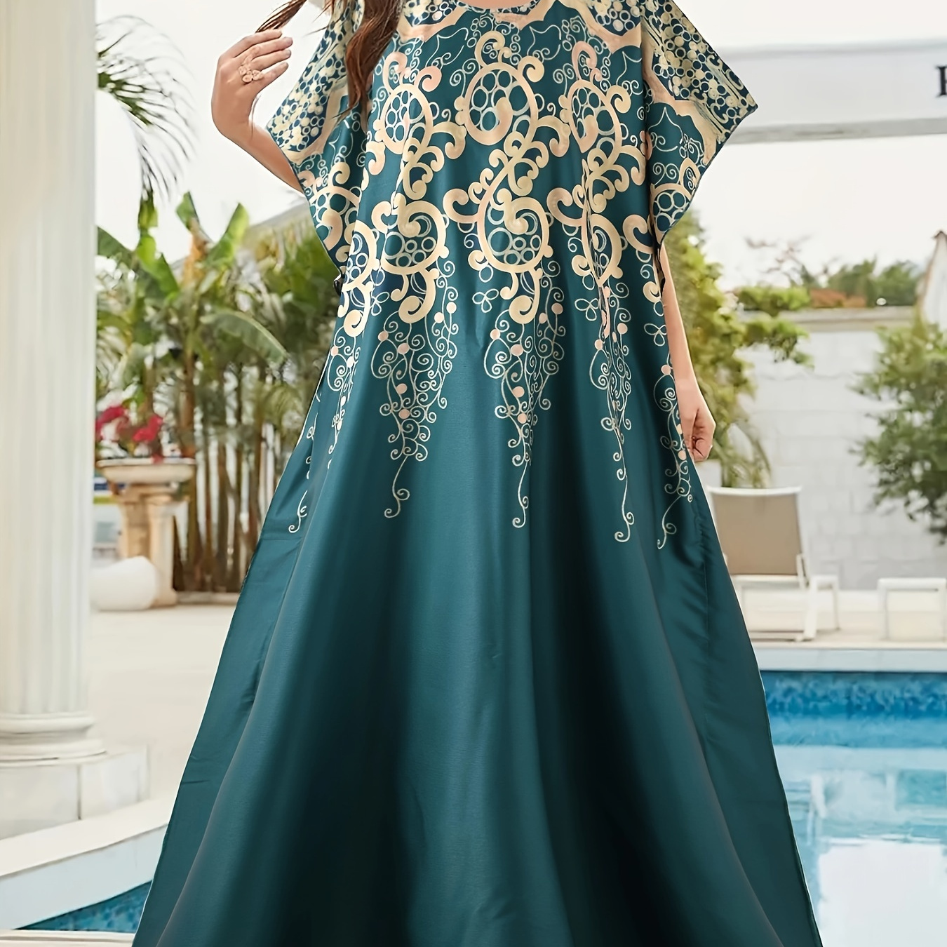 Ramadan Plus Size Boho Kaftan Dress Women's Plus Baroque - Temu