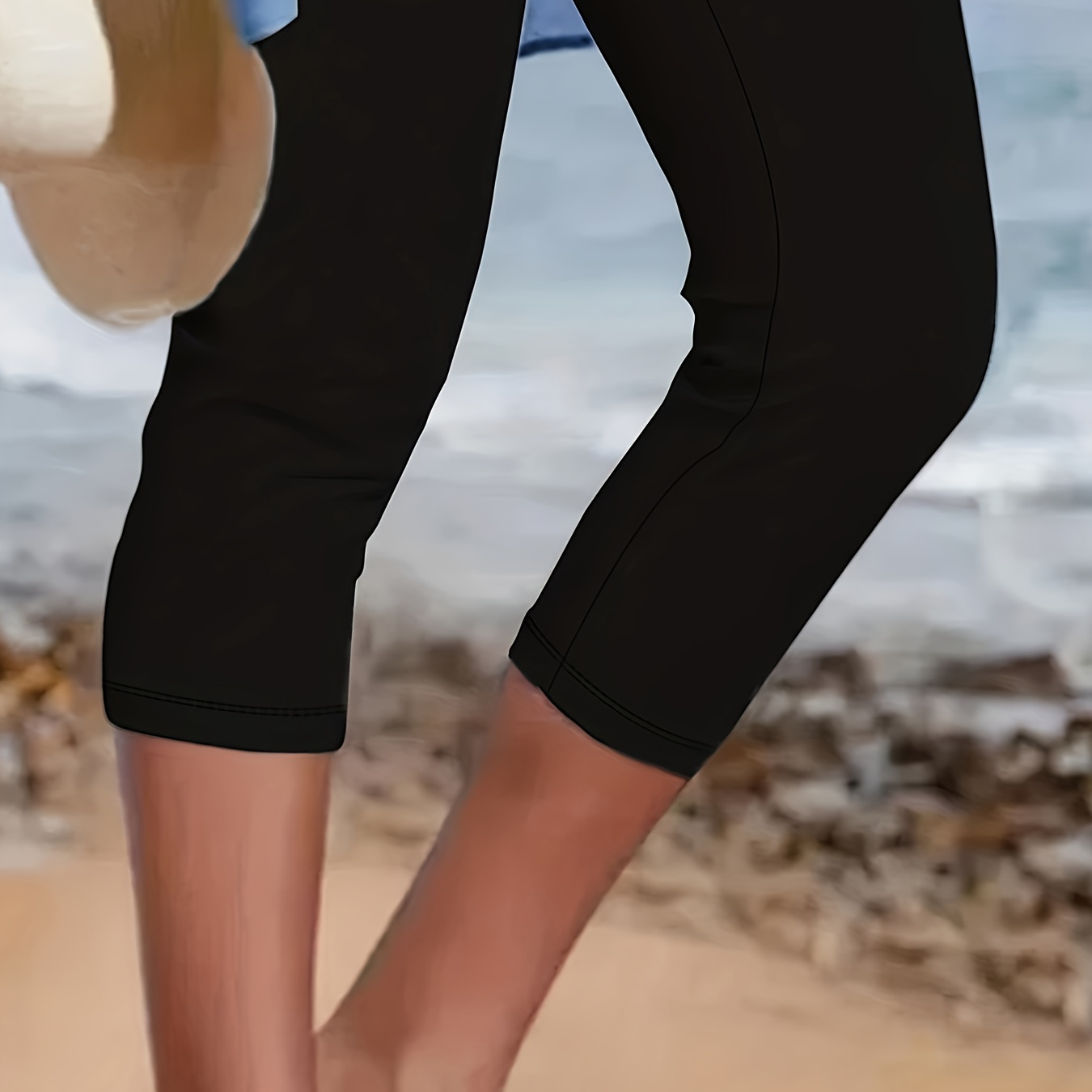 

Women's Stretch Capri Yoga Leggings With Elastic Waistband, Sport Style, Comfort Fit