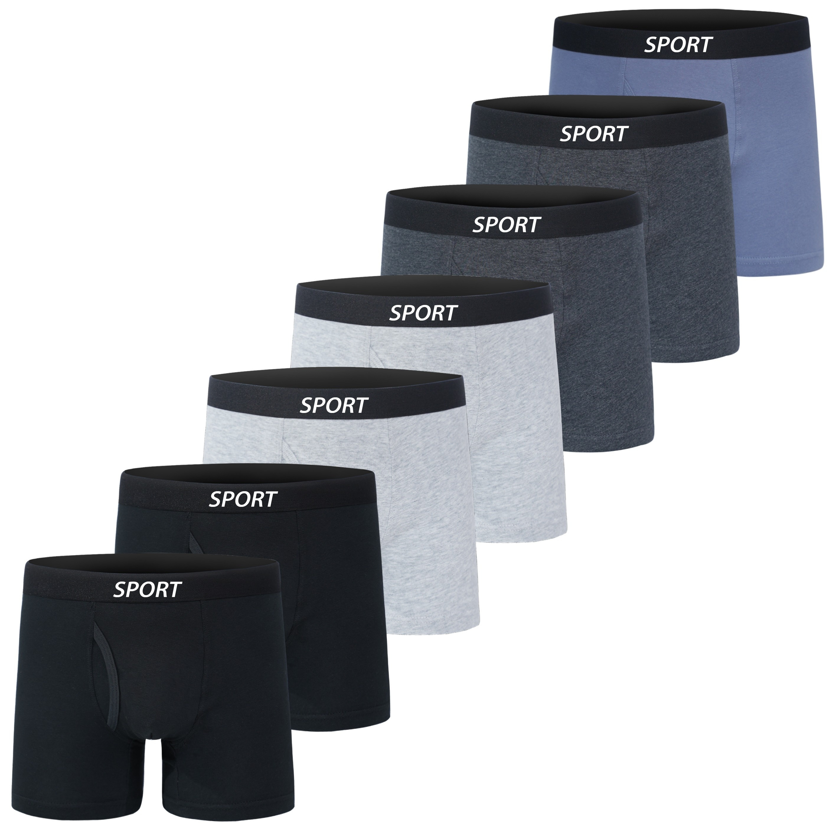 

Lot de 7 slips en coton sans couture pour garçon, style décontracté, confortable et respirant, sous-vêtements pour garçons