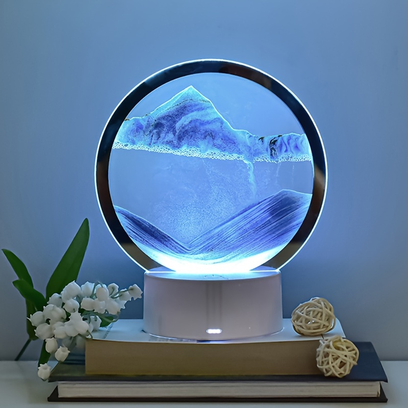 Cadre Sable Mouvant - Décoratif 3D Sablier avec Veilleuse LED