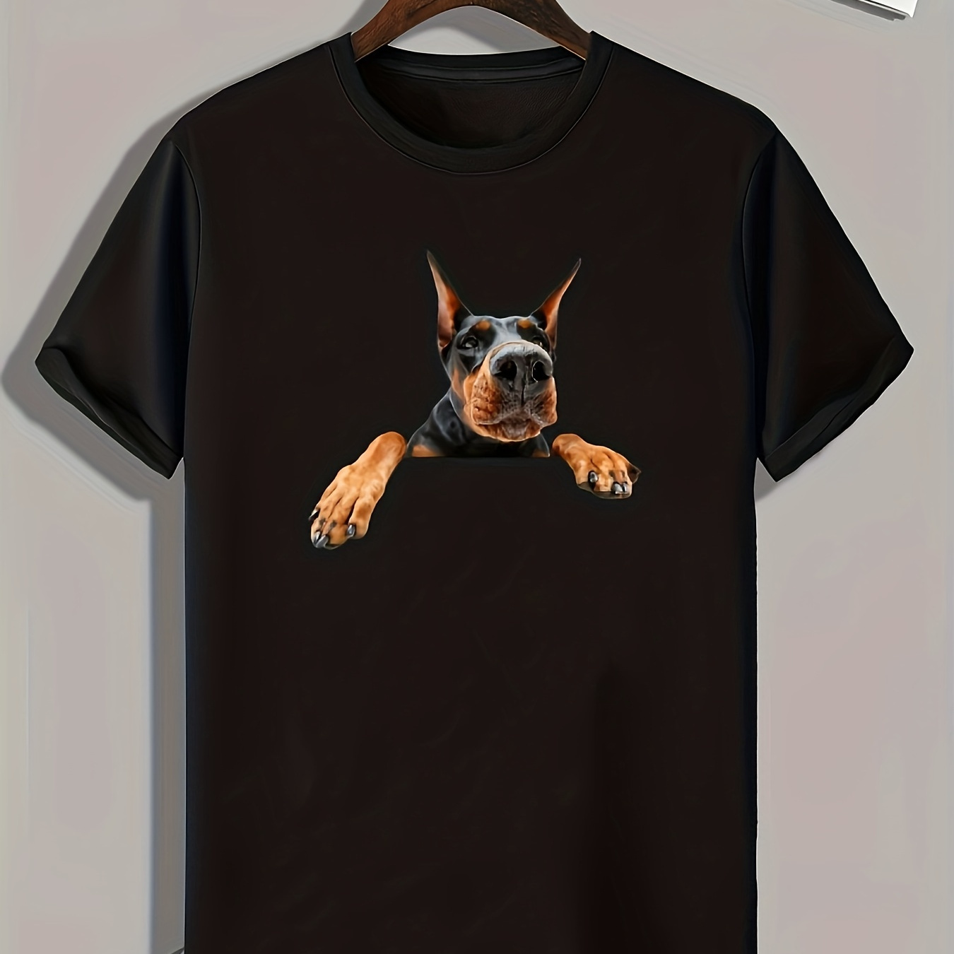 

Dog Print, Men's Graphic T-shirt, Casual Comfy Tees For Summer, Mens Clothing