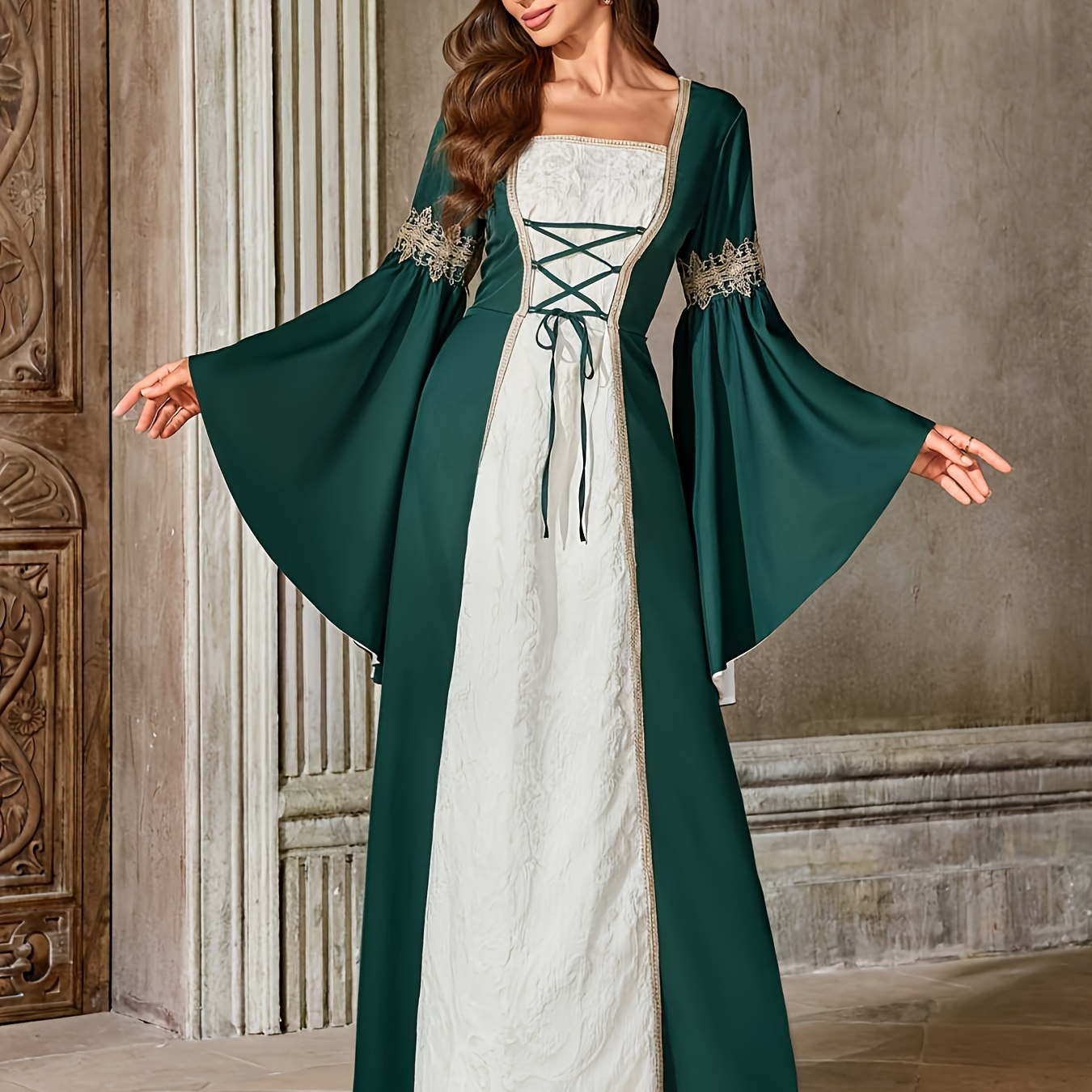emerald green party dress Unique Vintage Plus Size Delores Swing with Sleeves 3X/20 White Derby Shoes | Long sleeves tatreez Shoe Size:29 EU (11 Little Kid US)