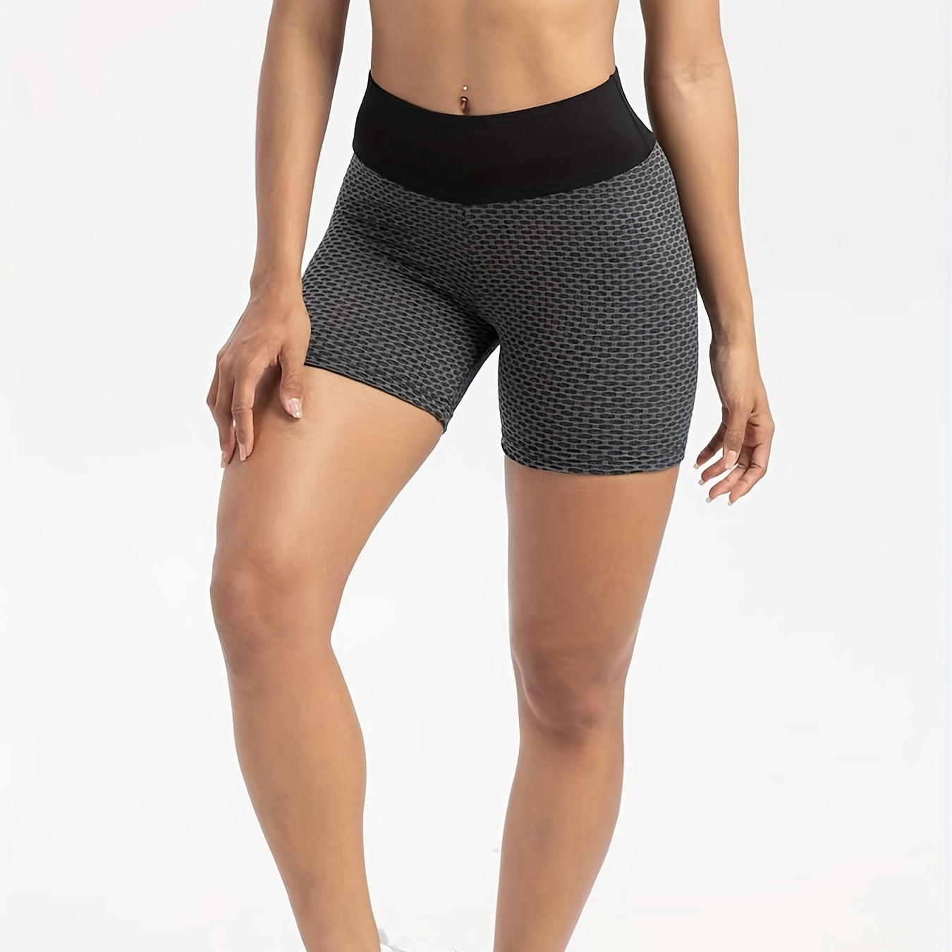 Honeycomb Workout Shorts Women Elastic Bubble Butt Lifting - Temu