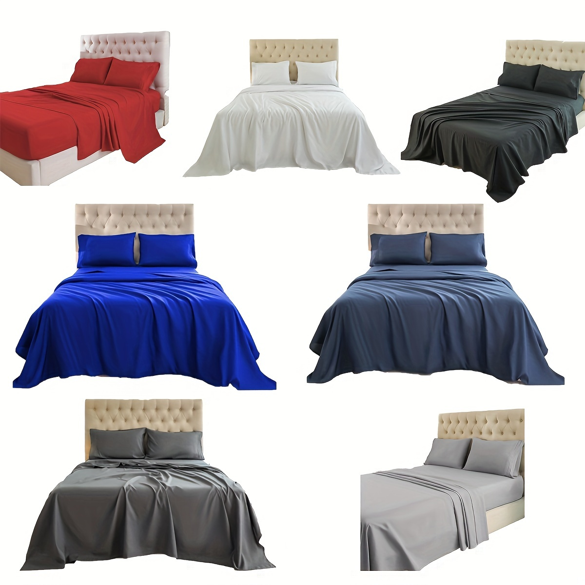 Bedding Bed Sheet Set 120gsm Double Brushed Plain Color - Temu