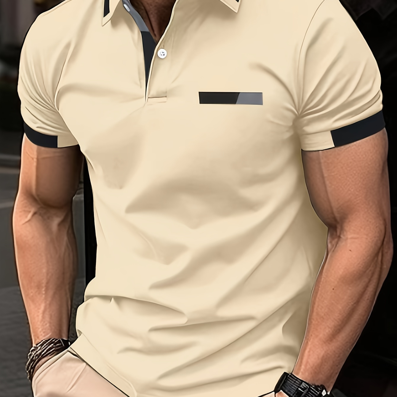 

Men's Contrast Trim Polo Short Sleeve T-shirt