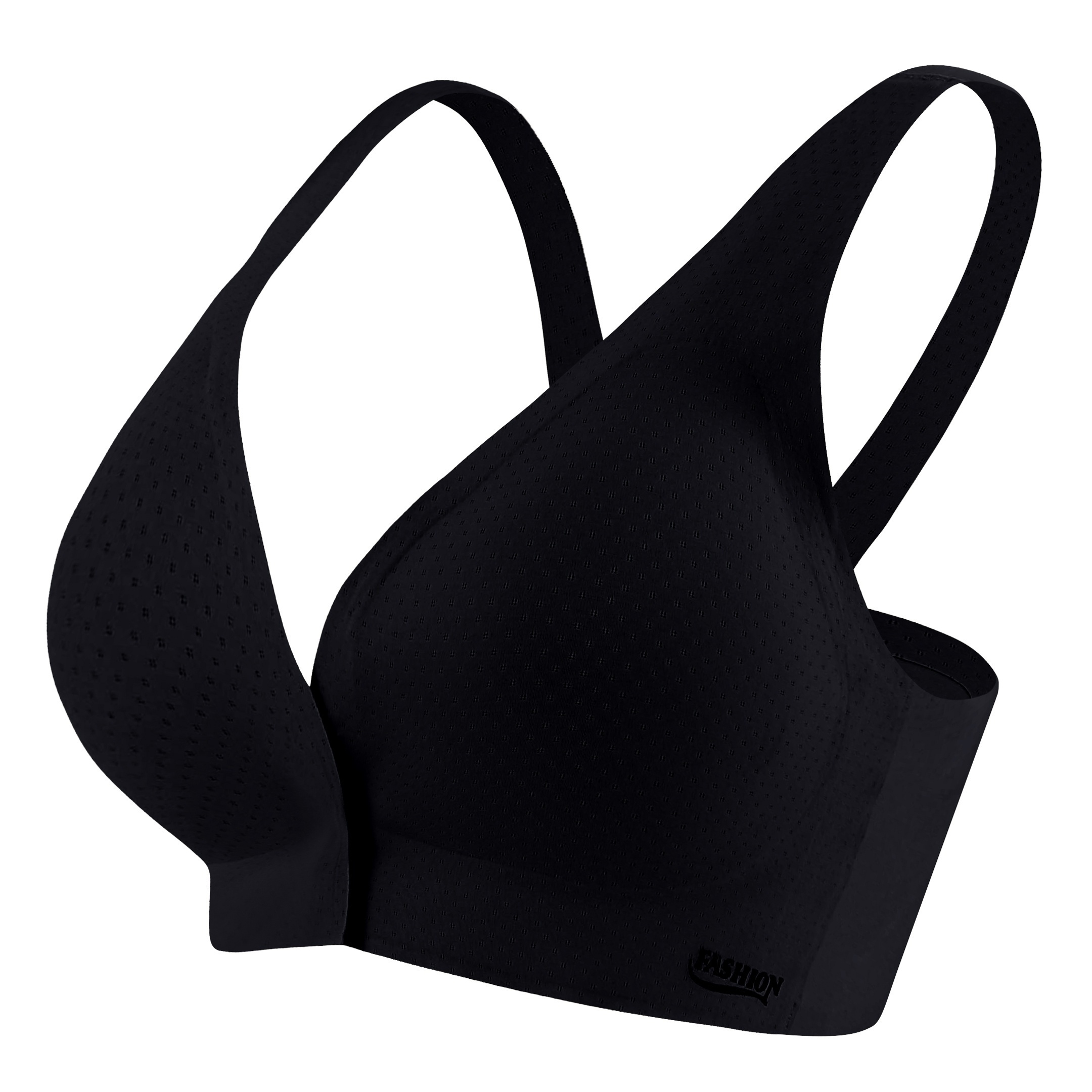 

Simple Solid Seamless Buckle Front Bra, Comfy & Breathable Bra, Women's Lingerie & Underwear