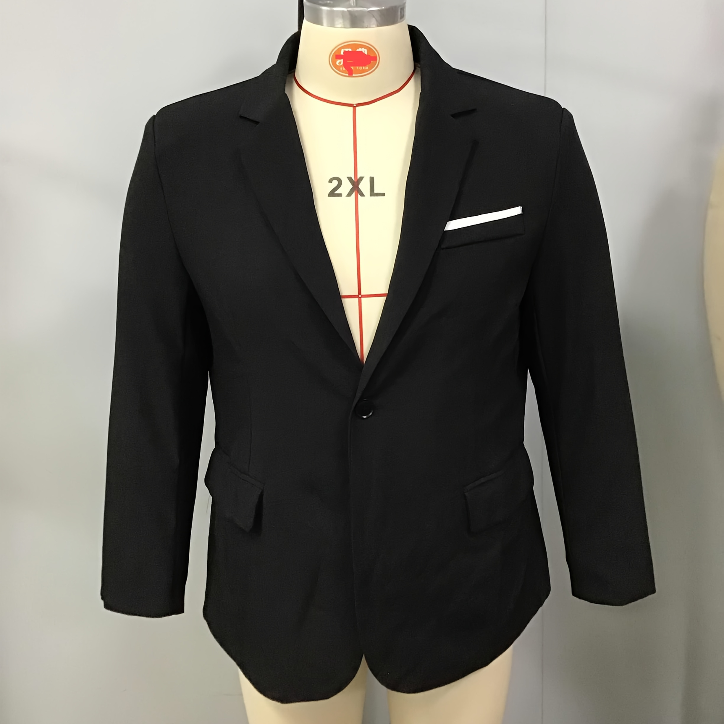 

Men's Casual Blazer With And Flap Pockets, Suitable For Business Wear, Plus Size