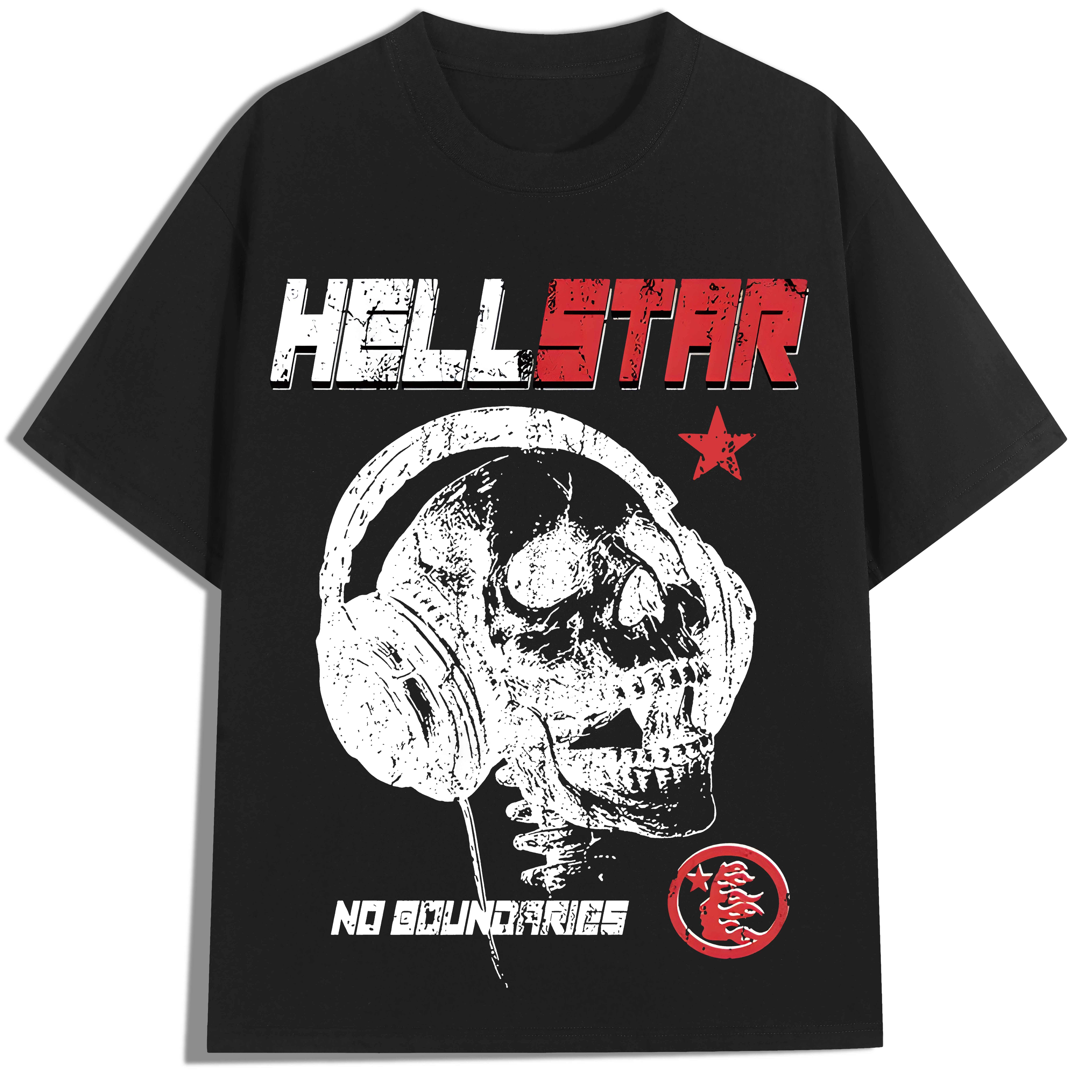 

Men's Casual Hip-hop Graphic T-shirt, Skull Wearing Headphones Neck Short Sleeve Tee, Breathable, Cotton Top For Summer