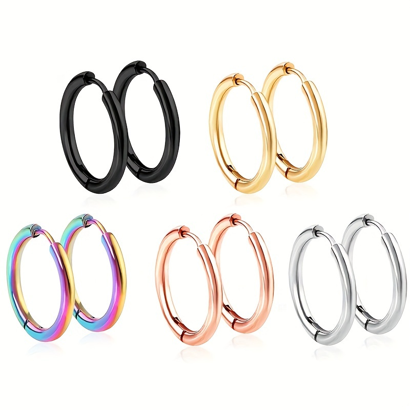 Stainless Steel Earrings Round Wire Earrings Hooks Loop Drop - Temu