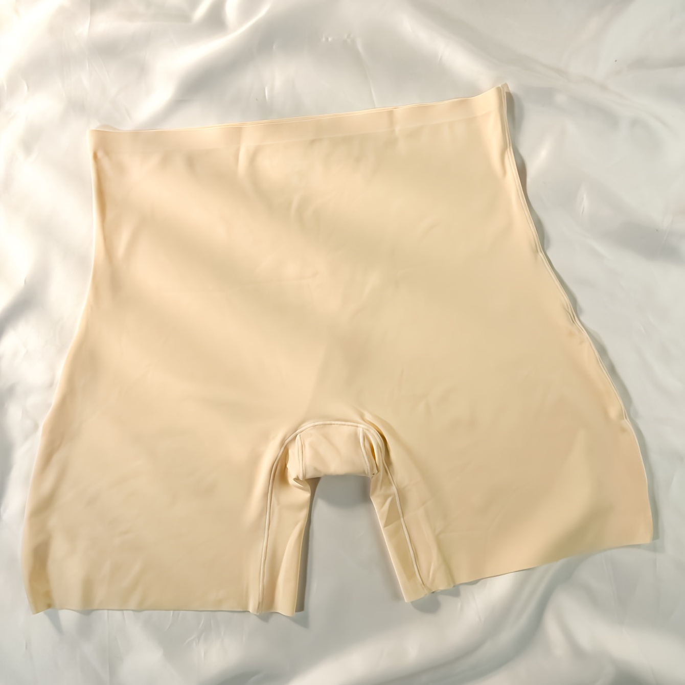 

Women's Plus Simple Panty, Plus Size Solid Ice Silk Seamless Safety Shorts, Comfort Fit Boyshorts