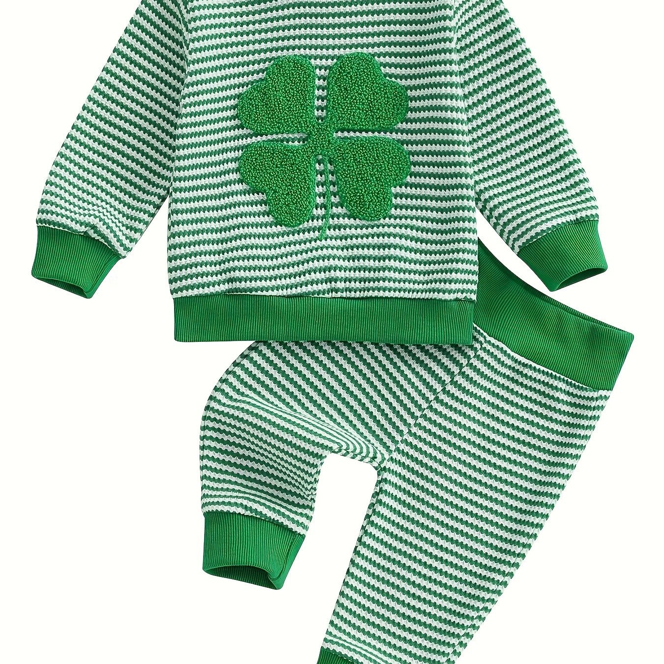 

Toddler Baby Boy Girl St Patricks Day Clothes Shamrock Print Long Sleeve Sweatshirt Pants Set 2pcs Outfit