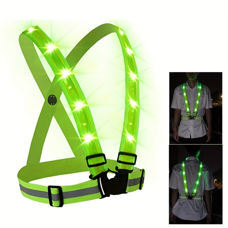 Led Reflective Vest Running Gear, Usb Rechargeable Led Light Up