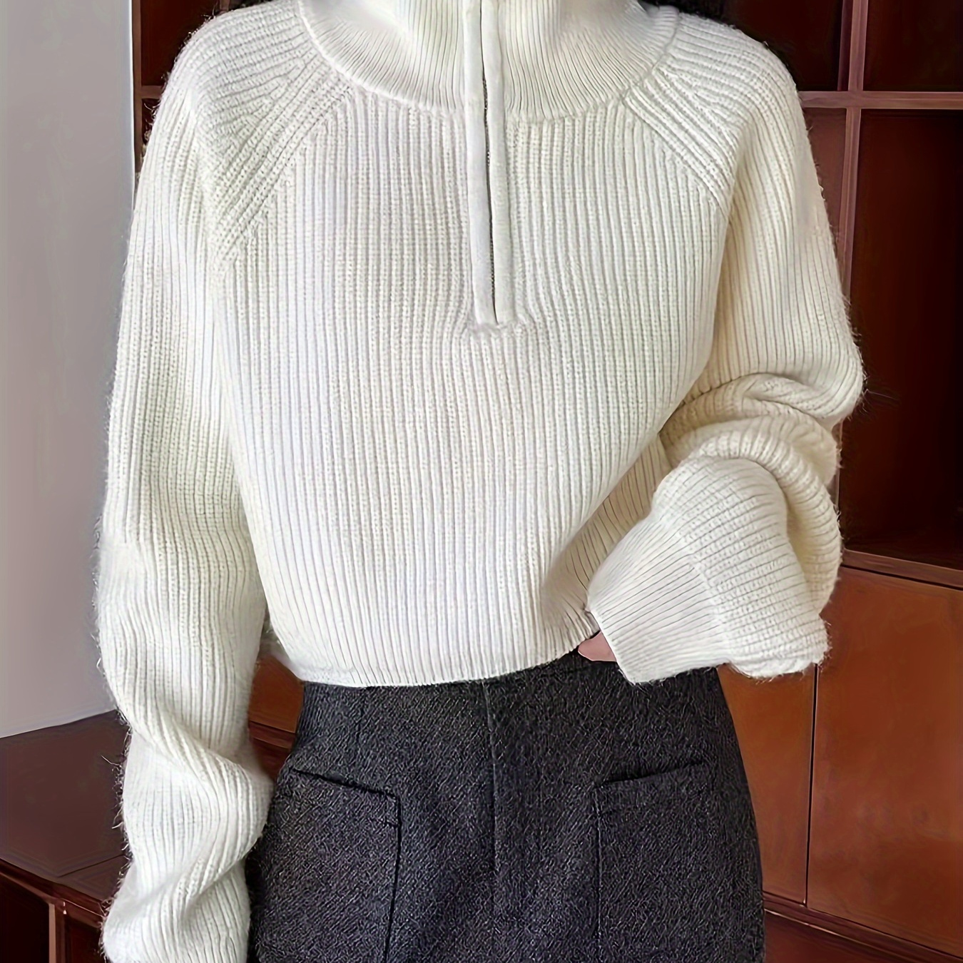 

Half-zip Turtleneck For Women - Waist, , Outerwear Hem