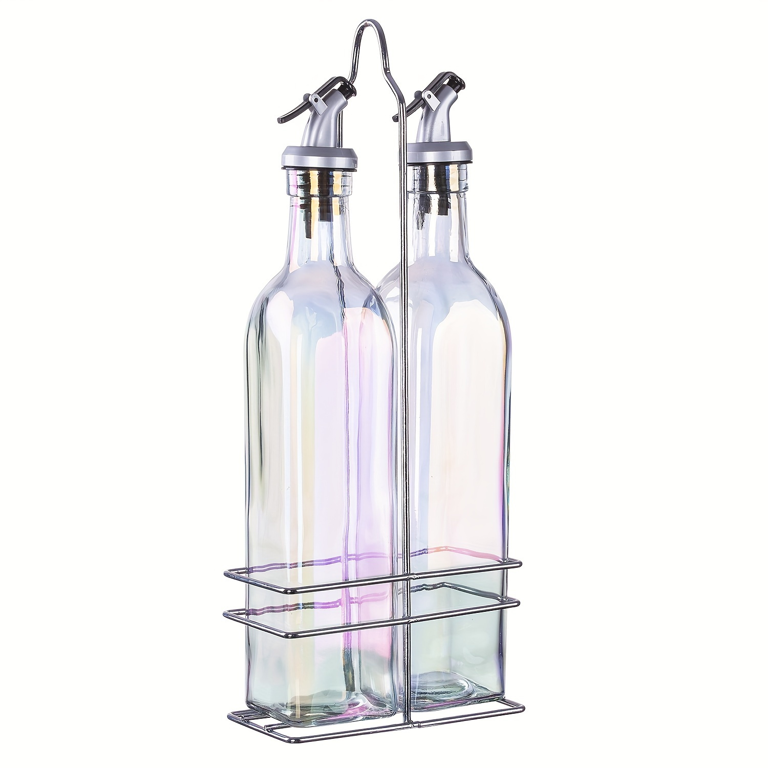 Aelga Olive Oil Dispenser - 14 OZ Glass Oil and Vinegar Dispenser Bottles  Set for Kitchen No Drip-Set of 2