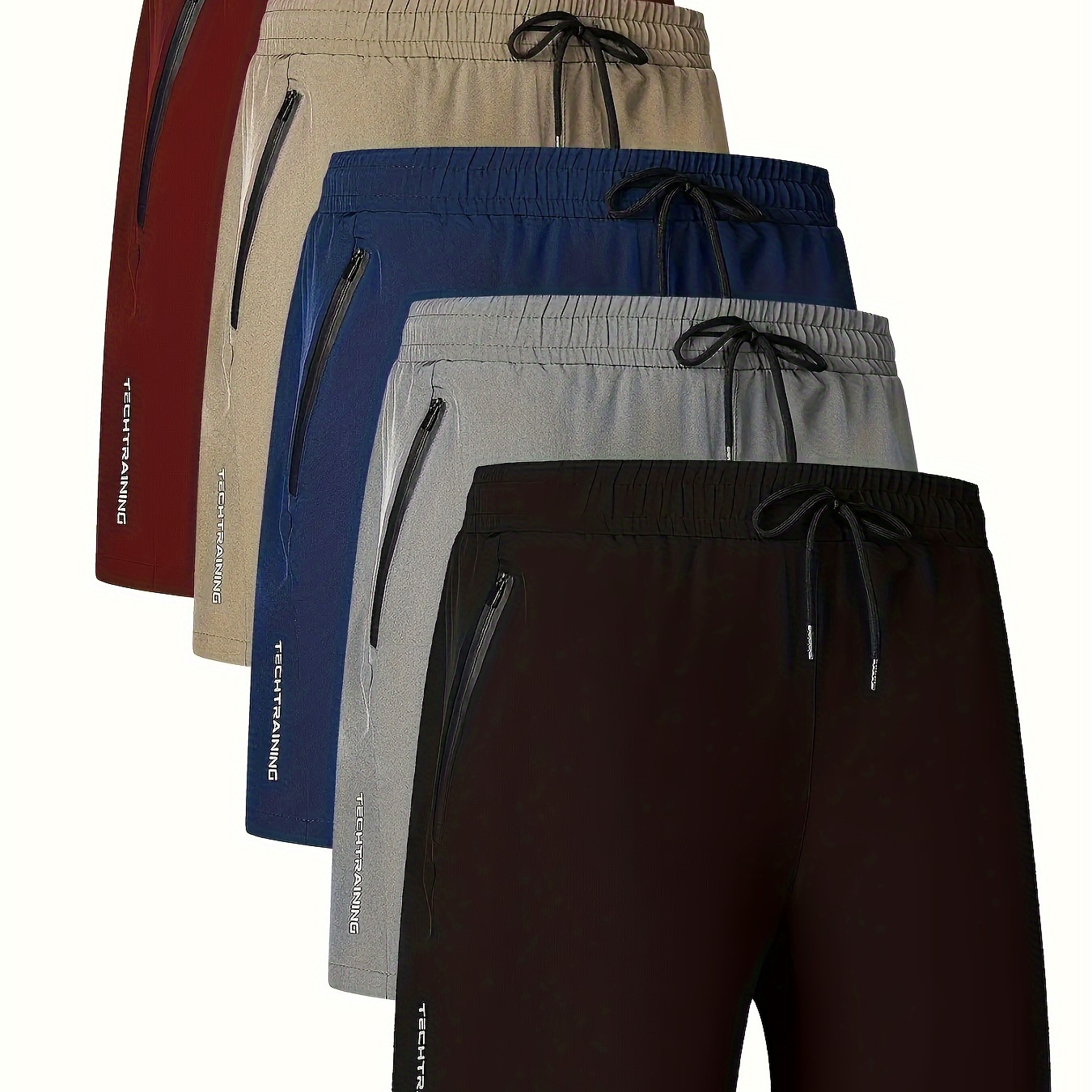 

Shorts pour hommes en couleur unie, séchage rapide et respirants avec poches latérales, shorts décontractés et confortables avec cordon de serrage pour les activités en plein air des hommes