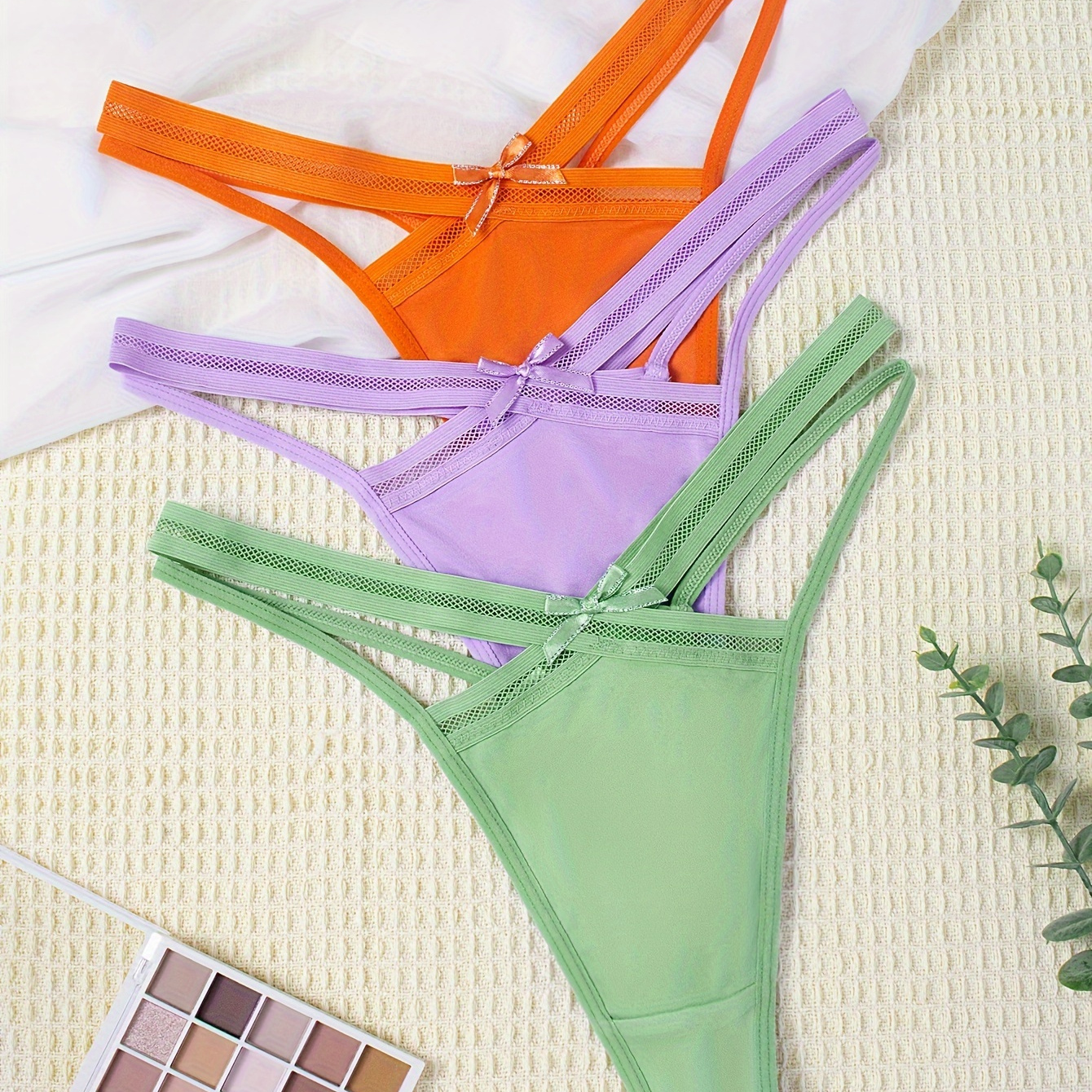 3pcs/pack Ribbed Cotton Thong Underwear Women V-Waist Solid Color Low Rise  V-String Female Soft Intimates Lingerie - AliExpress