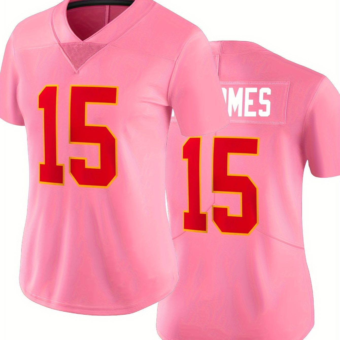 

Women's Pink American Football Shirt Embroidered # 15 Football Shirt, Casual And Fashionable Sportswear S-xxl