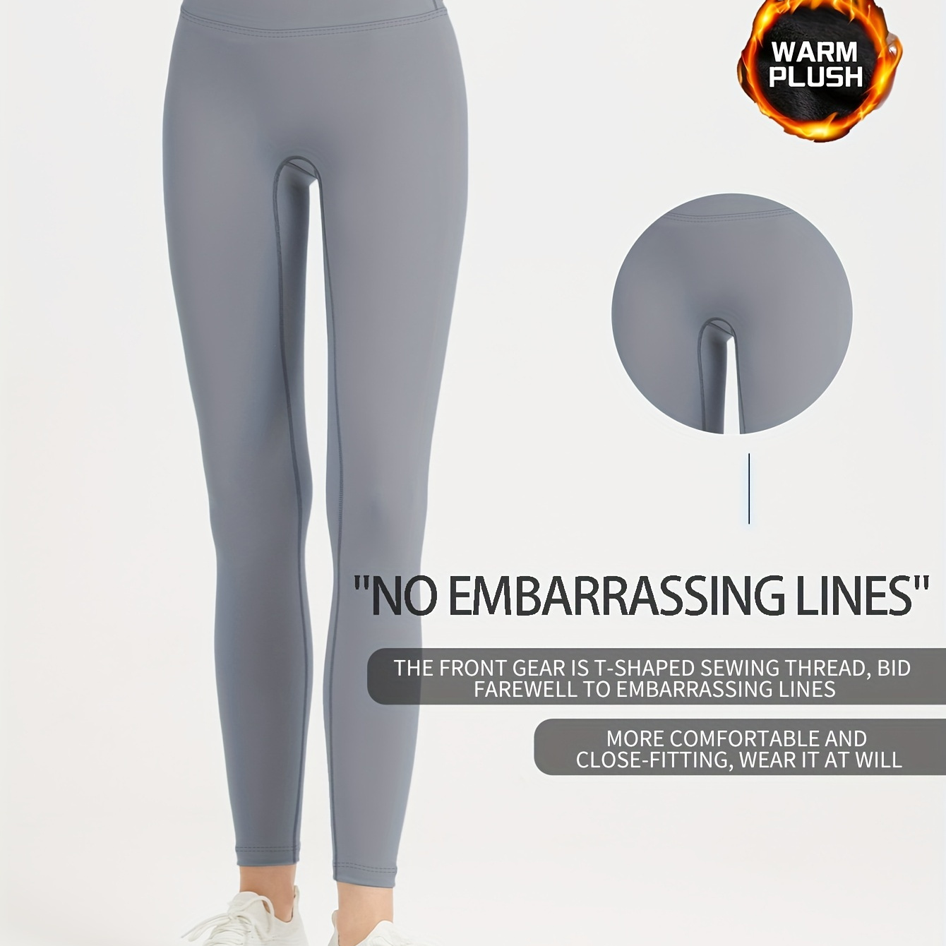 Solid Color Fleece Sports Leggings Women High Waist Butt - Temu