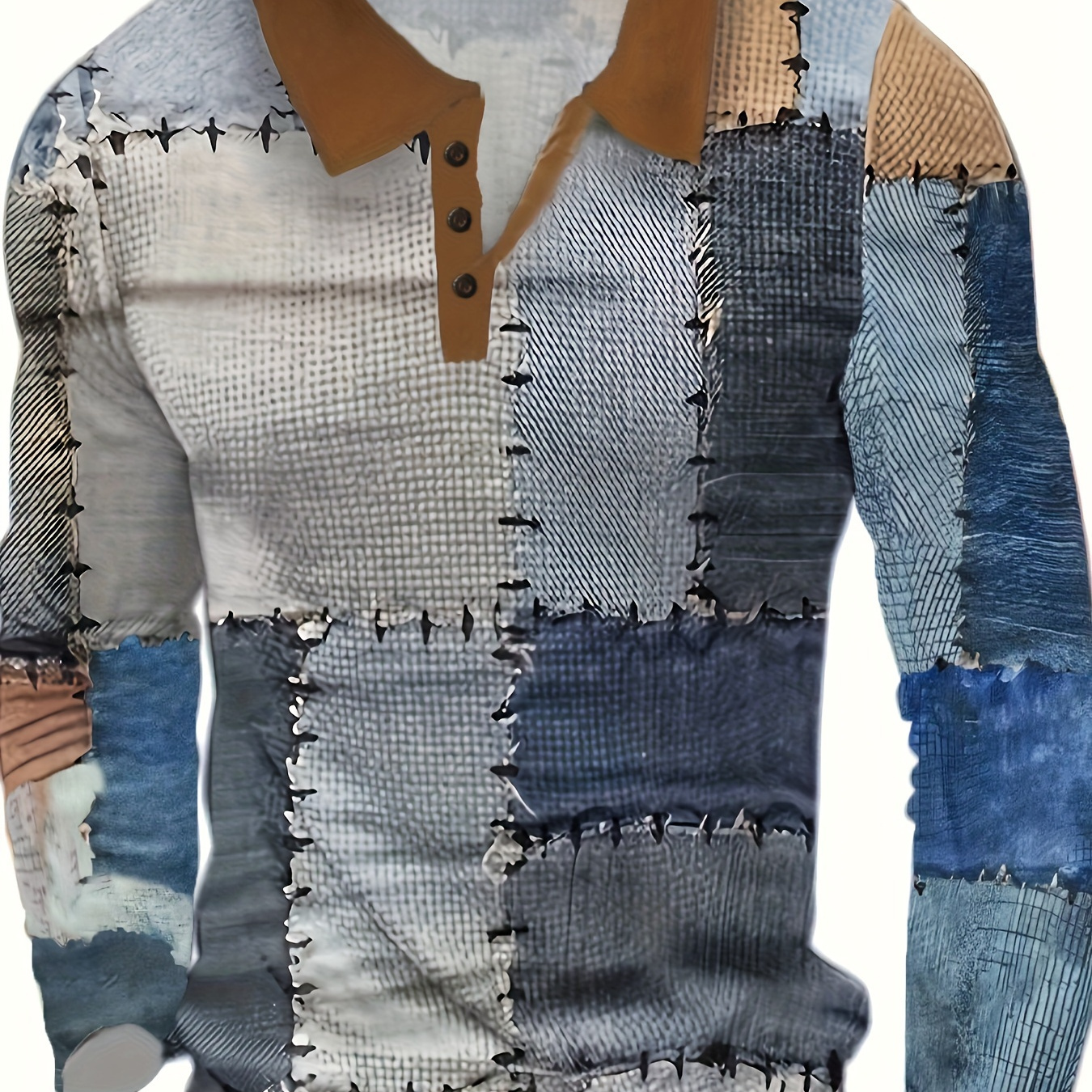 

Men's Long-sleeved Color- Printed Polo Shirts, Button-down Lapel Casual Shirts, And Stylish Outfits