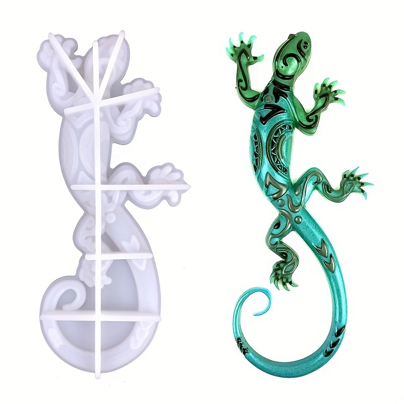 

1pc Diy Gecko Lizard Wall Hanging Silicone Resin Mold For Room Decoration
